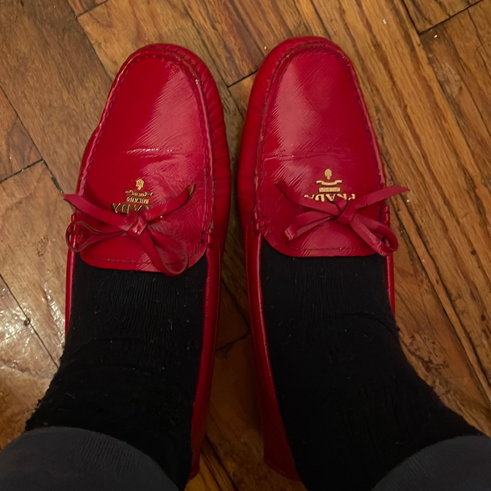Prada bow detail loafers